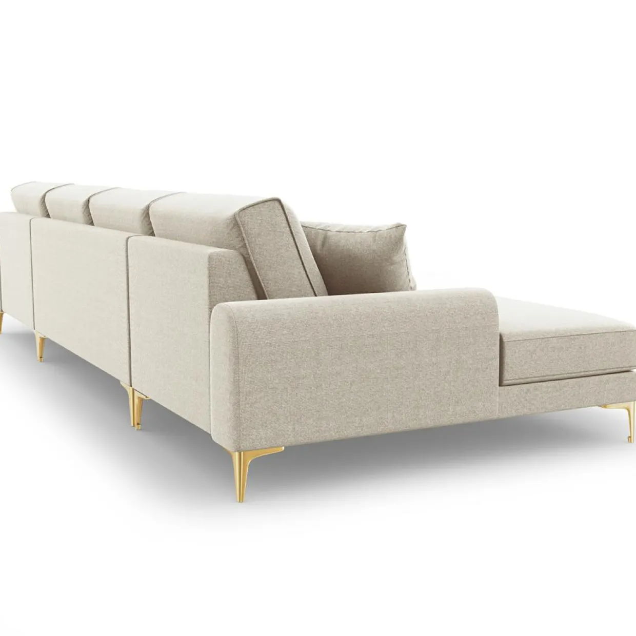 Canapé Panoramique 6 places Madara beige clair - 334x182x90 cm-Mazzini Sofas Outlet