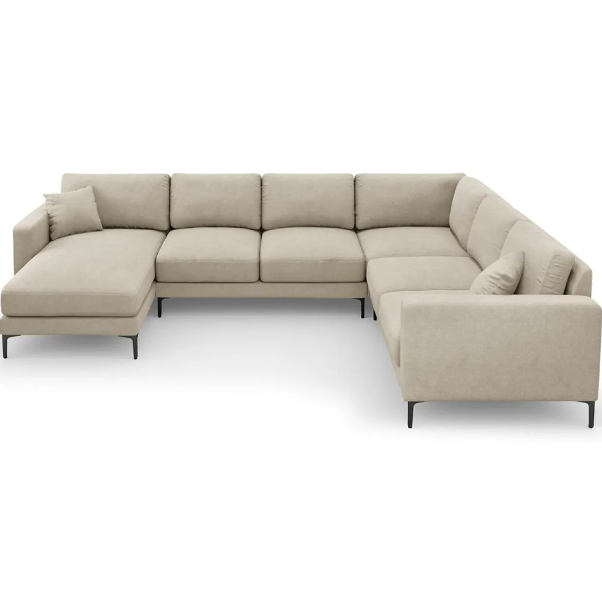 Mazzini Sofas Canapés^Canapé Panoramique droit Venus 6 Places beige - 326x236x90 cm
