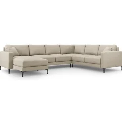 Mazzini Sofas Canapés^Canapé Panoramique droit Venus 6 Places beige - 326x236x90 cm