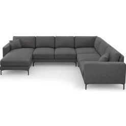 Canapé Panoramique droit Venus 6 Places gris foncé - 326x236x90 cm-Mazzini Sofas New