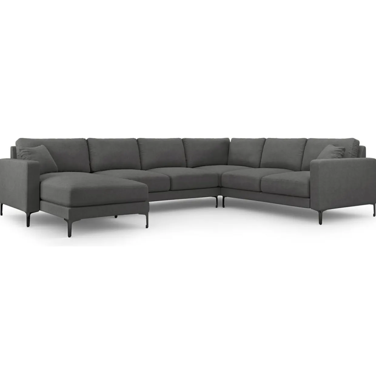 Canapé Panoramique droit Venus 6 Places gris foncé - 326x236x90 cm-Mazzini Sofas New