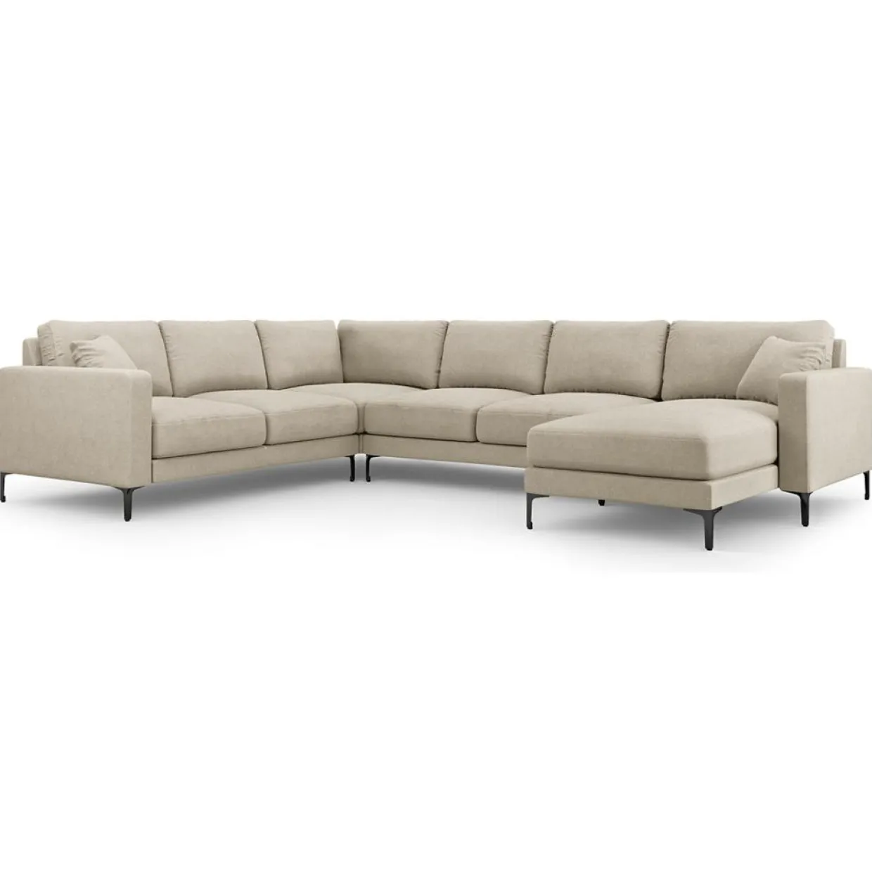 Mazzini Sofas Canapés^Canapé Panoramique gauche Venus 6 Places beige - 326x236x90 cm