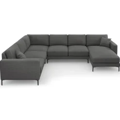 Canapé Panoramique gauche Venus 6 Places gris foncé - 326x236x90 cm-Mazzini Sofas Clearance