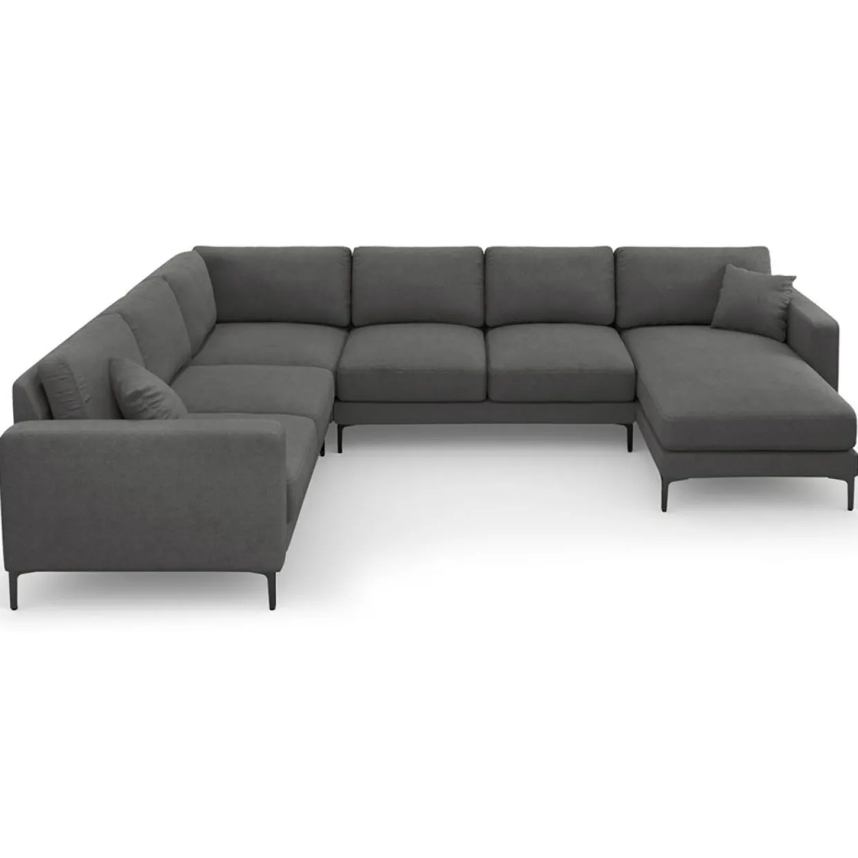 Canapé Panoramique gauche Venus 6 Places gris foncé - 326x236x90 cm-Mazzini Sofas Clearance
