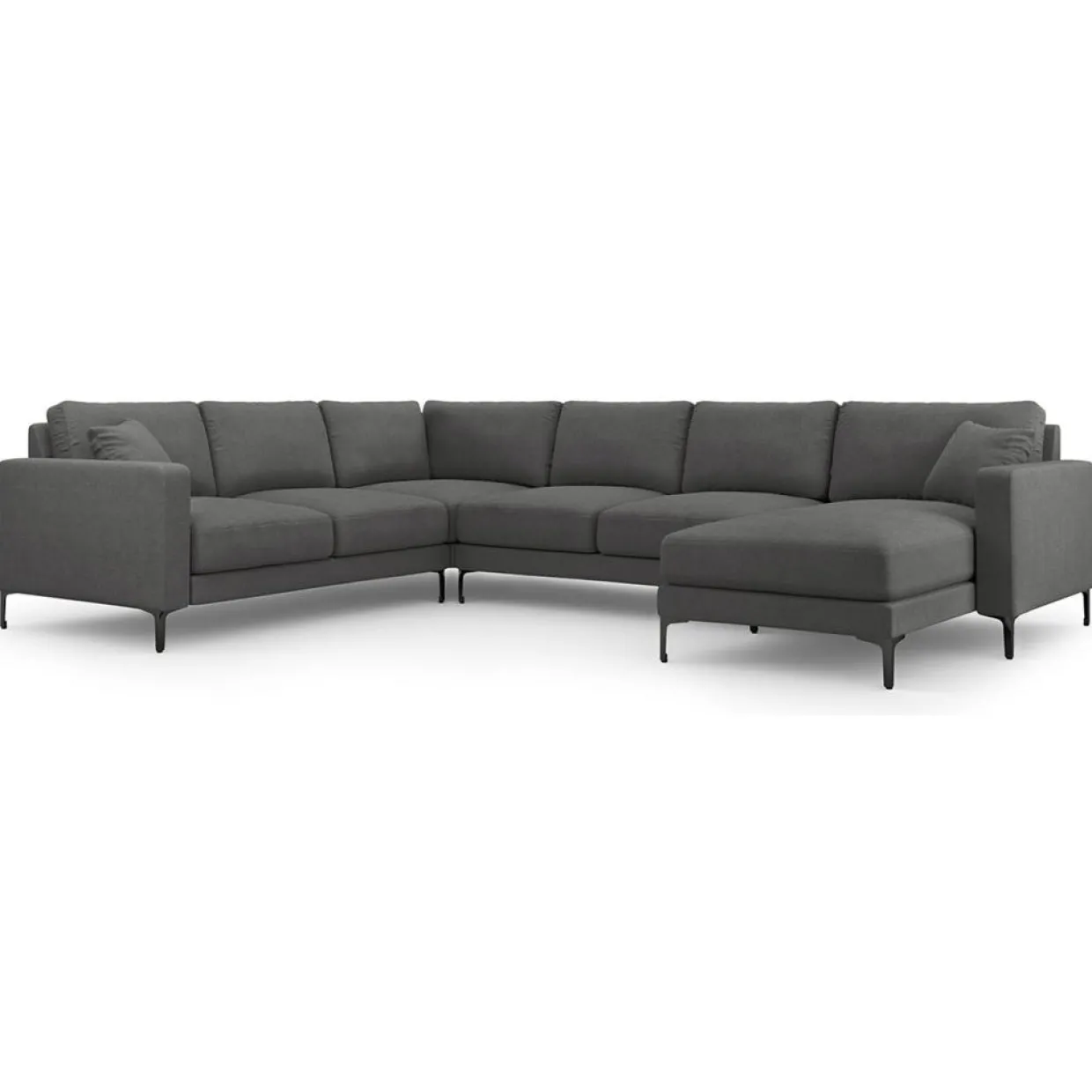 Canapé Panoramique gauche Venus 6 Places gris foncé - 326x236x90 cm-Mazzini Sofas Clearance