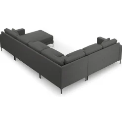 Canapé Panoramique gauche Venus 6 Places gris foncé - 326x236x90 cm-Mazzini Sofas Clearance