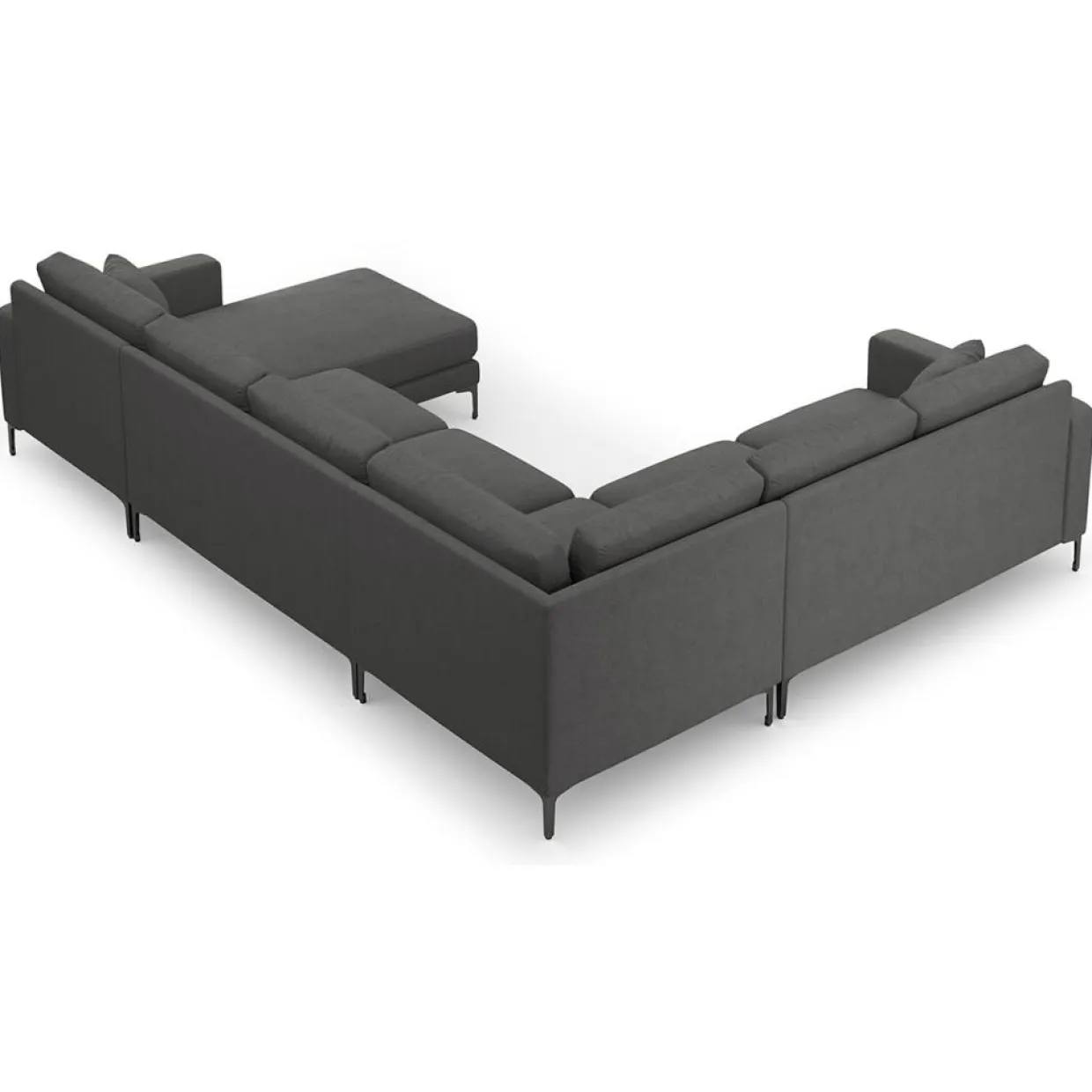 Canapé Panoramique gauche Venus 6 Places gris foncé - 326x236x90 cm-Mazzini Sofas Clearance