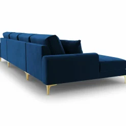 Canapé Panoramique Velvet 6 places Madara bleu roi - 334x182x90 cm-Mazzini Sofas Hot