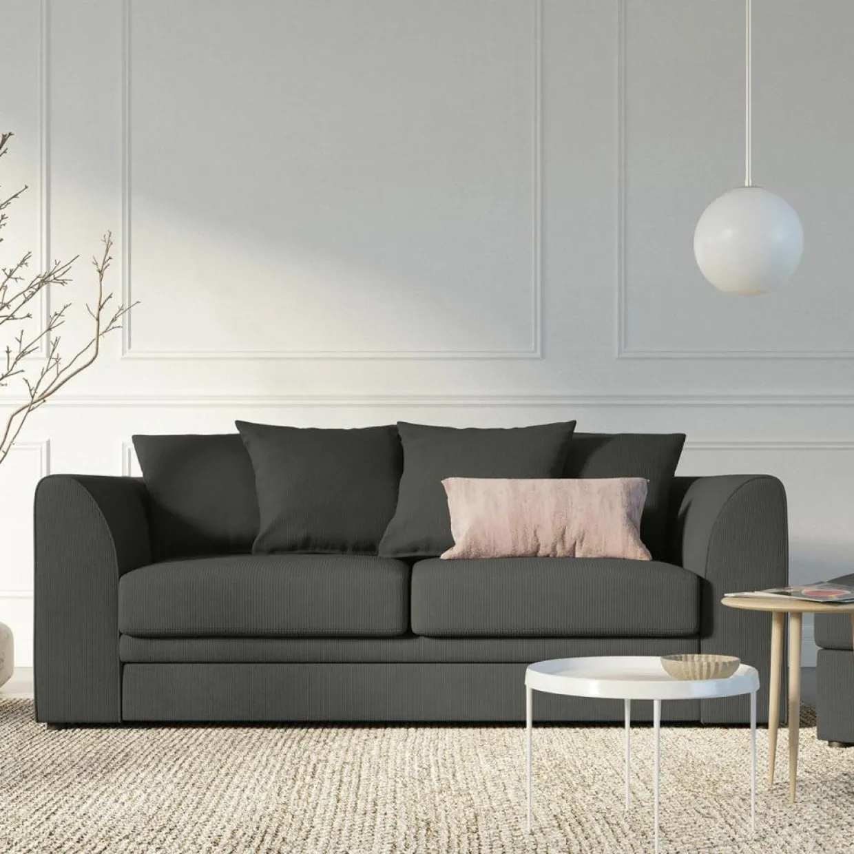 Canapé Quince 3 Places gris foncé - 182x92x80 cm-Mazzini Sofas Best