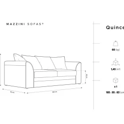 Canapé Quince 3 Places gris foncé - 182x92x80 cm-Mazzini Sofas Best
