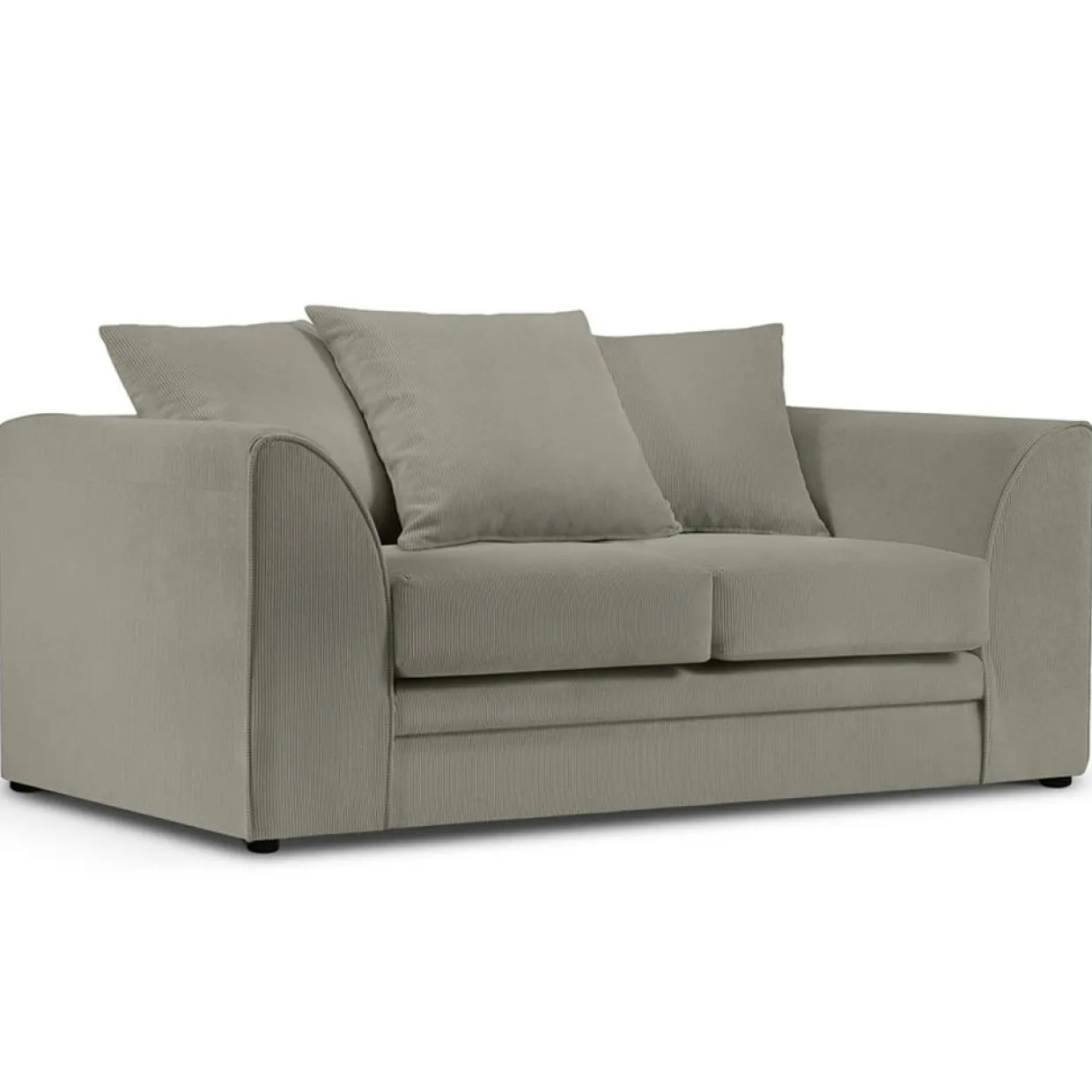 Mazzini Sofas Canapés^Canapé Quince Velours côtelé 2 Places gris clair - 150x92x80 cm