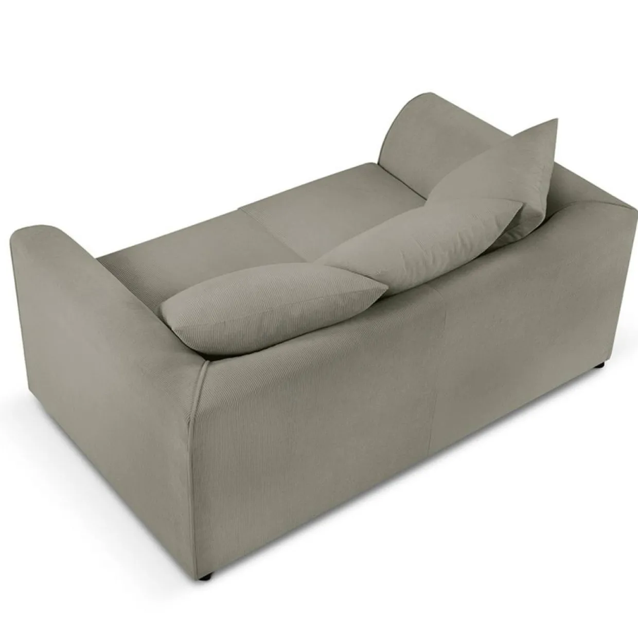 Mazzini Sofas Canapés^Canapé Quince Velours côtelé 2 Places gris clair - 150x92x80 cm