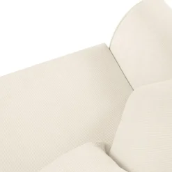Canapé Quince Velours côtelé 3 Places beige clair - 182x92x80 cm-Mazzini Sofas Clearance