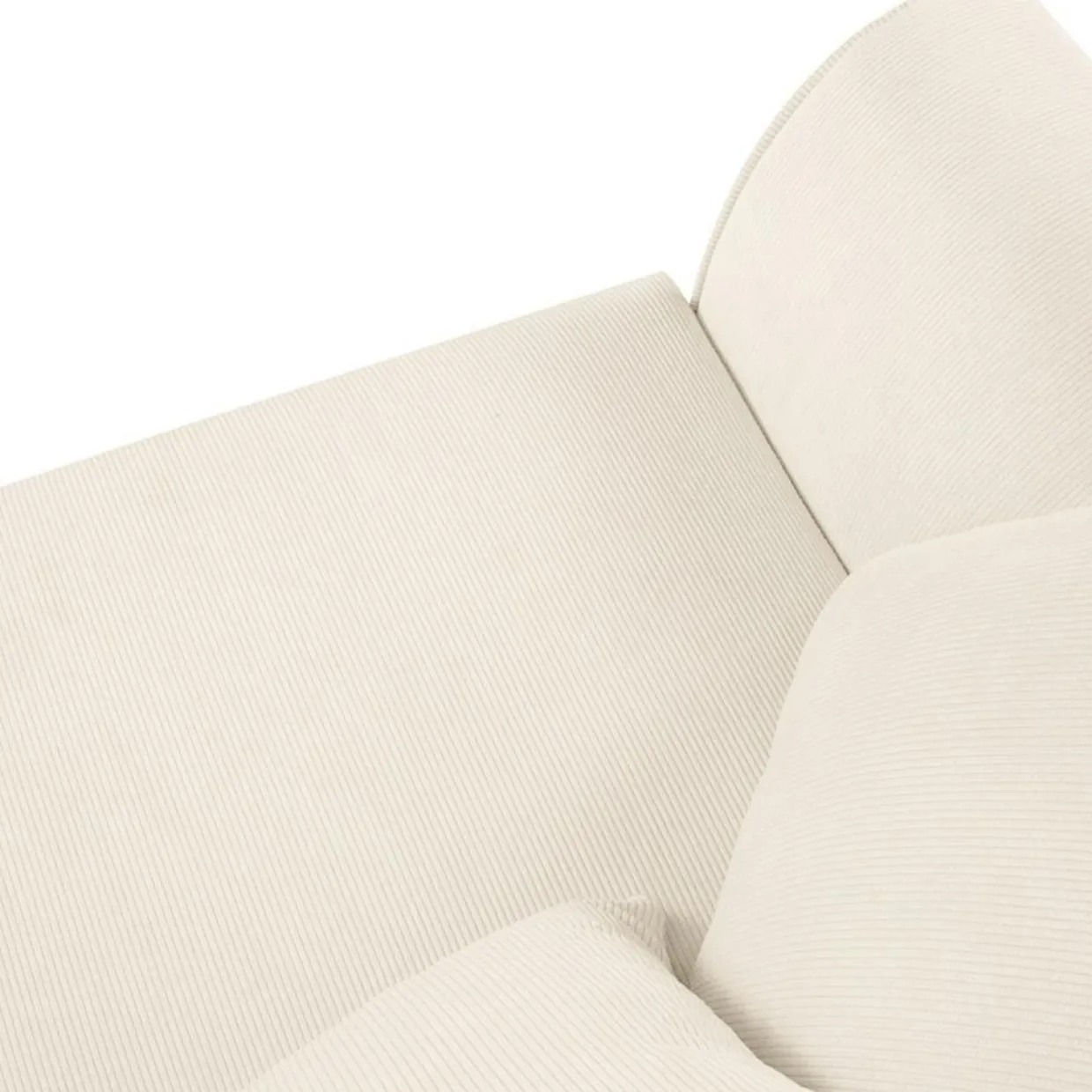 Canapé Quince Velours côtelé 3 Places beige clair - 182x92x80 cm-Mazzini Sofas Clearance