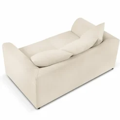 Canapé Quince Velours côtelé 2 Places beige clair - 150x92x80 cm-Mazzini Sofas Outlet