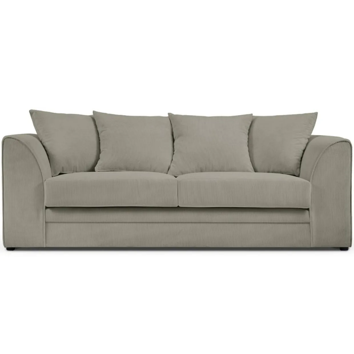 Mazzini Sofas Canapés^Canapé Quince Velours côtelé 3 Places gris clair - 182x92x80 cm