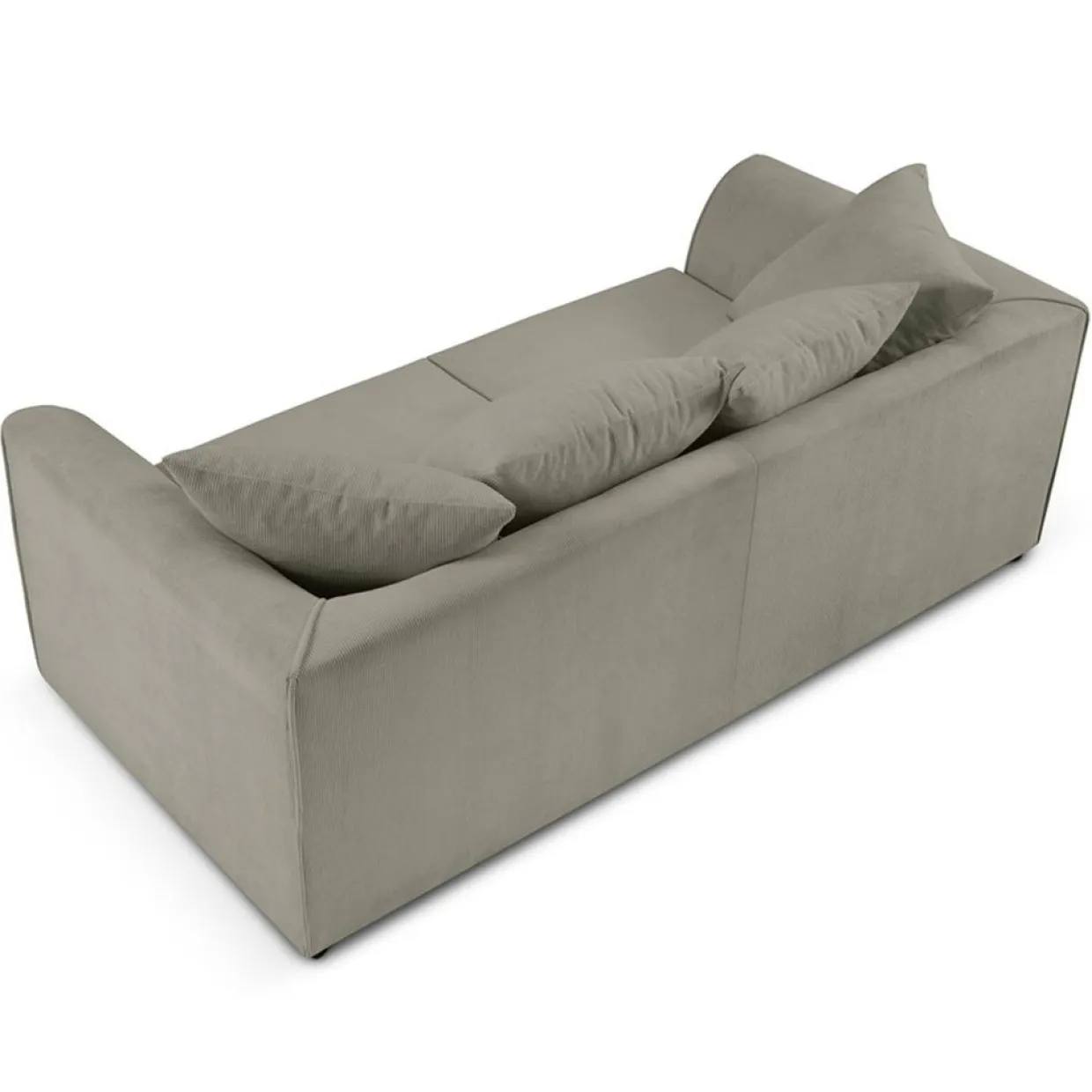 Mazzini Sofas Canapés^Canapé Quince Velours côtelé 3 Places gris clair - 182x92x80 cm