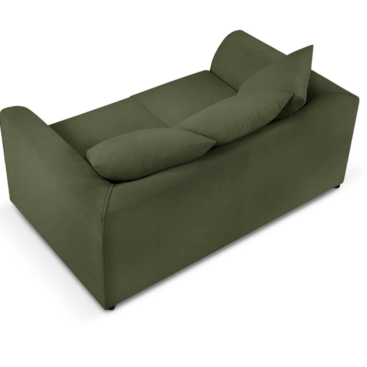 Canapé Quince Velours côtelé 2 Places vert - 150x92x80 cm-Mazzini Sofas Sale
