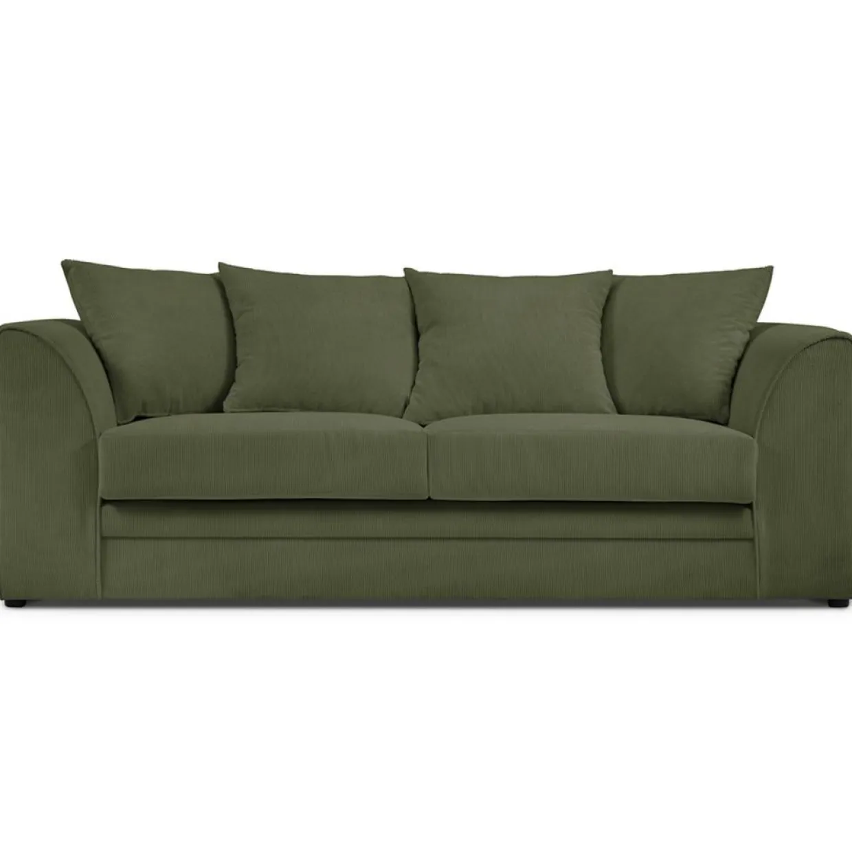 Mazzini Sofas Canapés^Canapé Quince Velours côtelé 3 Places vert - 182x92x80 cm