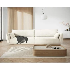 Canapé Vanda 4 Places beige clair - 248x100x85 cm-Mazzini Sofas