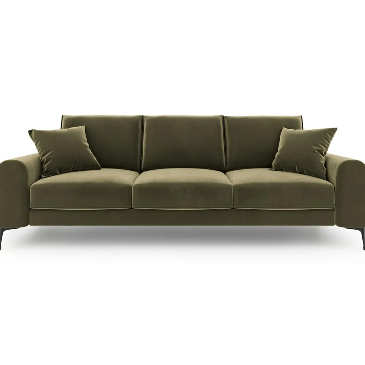 Mazzini Sofas Canapés^Canapé Velours 3 places Madara vert - 222x102x90 cm