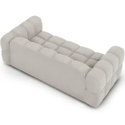 Canapé Velours Aster 3 Places ivoire - 214x102x75 cm-Mazzini Sofas Clearance