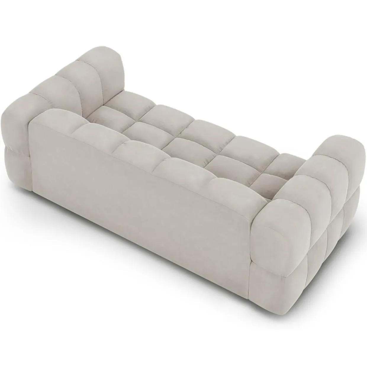 Canapé Velours Aster 3 Places ivoire - 214x102x75 cm-Mazzini Sofas Clearance