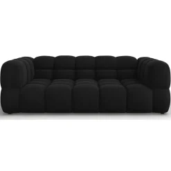 Canapé Velours Aster 3 Places noir - 214x102x75 cm-Mazzini Sofas Clearance
