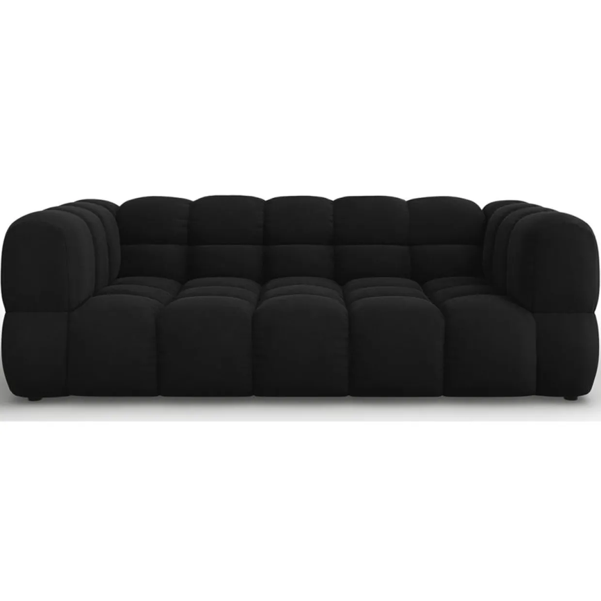 Canapé Velours Aster 3 Places noir - 214x102x75 cm-Mazzini Sofas Clearance