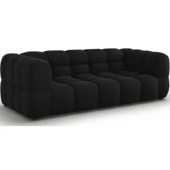 Canapé Velours Aster 3 Places noir - 214x102x75 cm-Mazzini Sofas Clearance