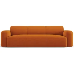 Canapé Velours Jasmin 3 Places terracotta - 235x95x72 cm-Mazzini Sofas Outlet