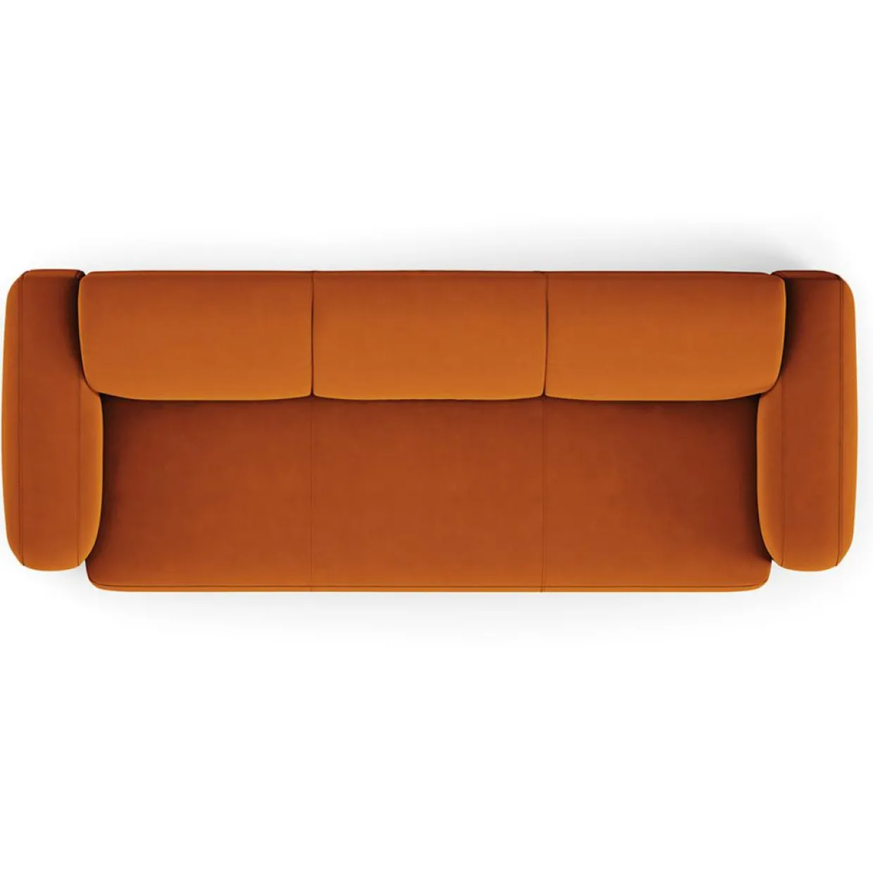 Canapé Velours Jasmin 3 Places terracotta - 235x95x72 cm-Mazzini Sofas Outlet