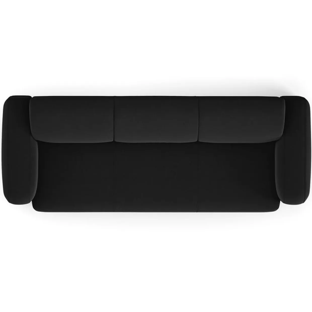 Mazzini Sofas Canapés^Canapé Velours Jasmin 3 Places noir - 235x95x72 cm