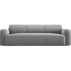 Mazzini Sofas Canapés^Canapé Velours Jasmin 3 Places gris - 235x95x72 cm