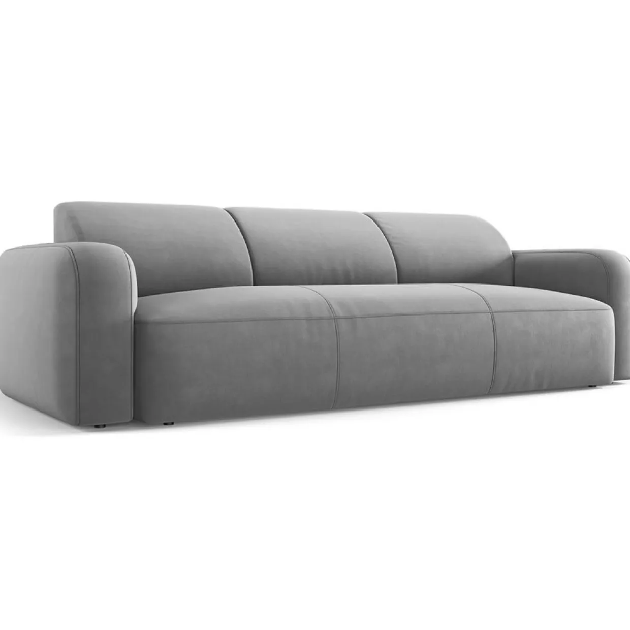 Mazzini Sofas Canapés^Canapé Velours Jasmin 3 Places gris - 235x95x72 cm