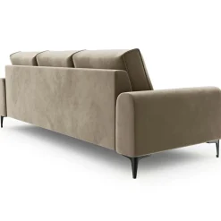 Canapé Velours Madara beige - 222x102x90 cm-Mazzini Sofas Best