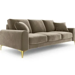 Mazzini Sofas Canapés^Canapé Velours Madara beige - 237x102x90 cm