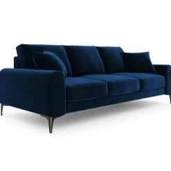 Canapé Velours Madara bleu roi - 222x102x90 cm-Mazzini Sofas Best