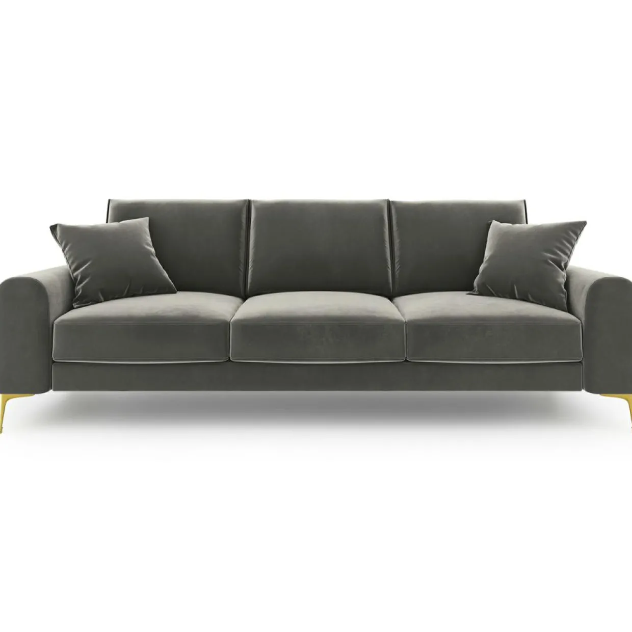 Canapé Velours Madara gris - 237x102x90 cm-Mazzini Sofas New