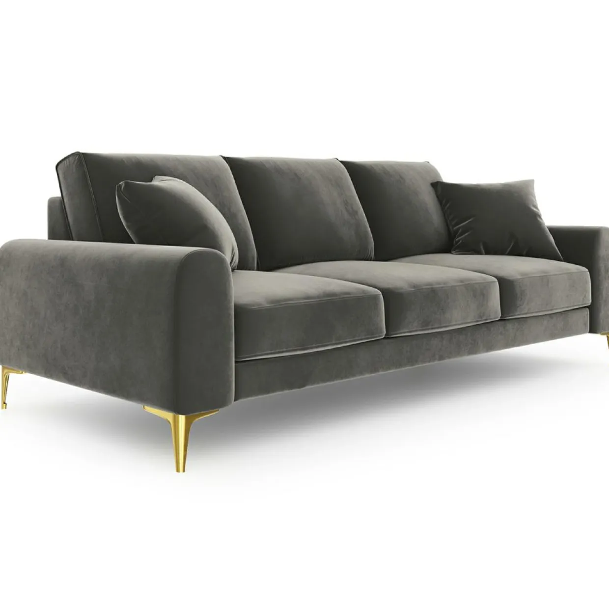 Canapé Velours Madara gris - 237x102x90 cm-Mazzini Sofas New