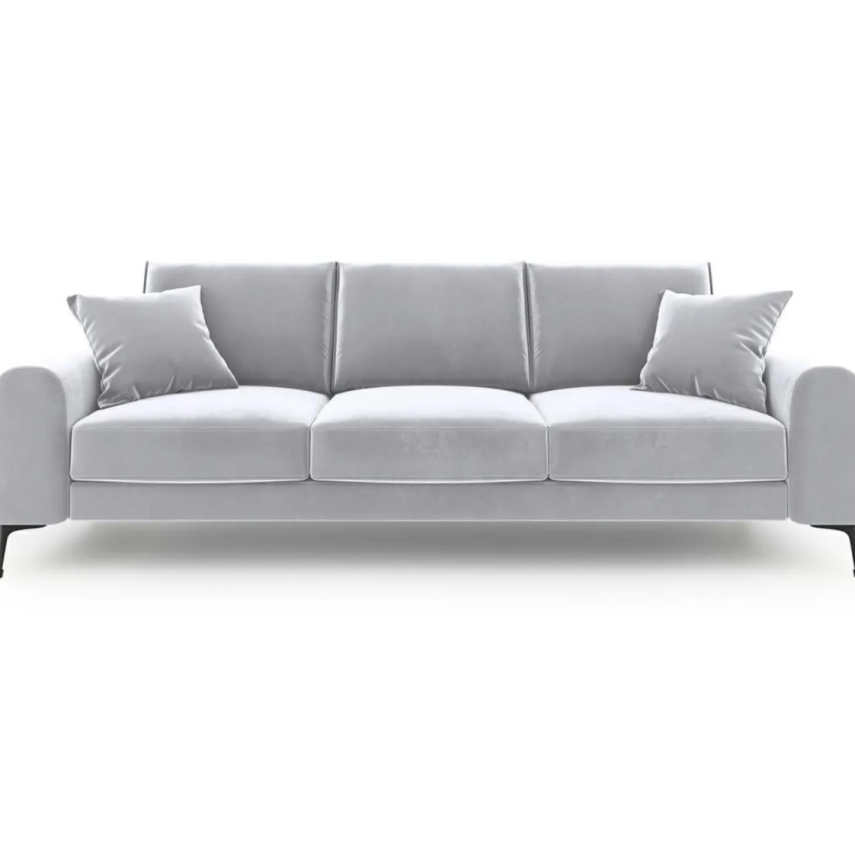 Canapé Velours Madara gris clair - 222x102x90 cm-Mazzini Sofas Online
