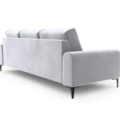 Canapé Velours Madara gris clair - 222x102x90 cm-Mazzini Sofas Online
