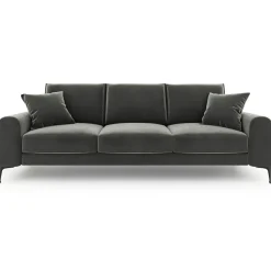 Canapé Velours Madara gris foncé - 222x102x90 cm-Mazzini Sofas Outlet
