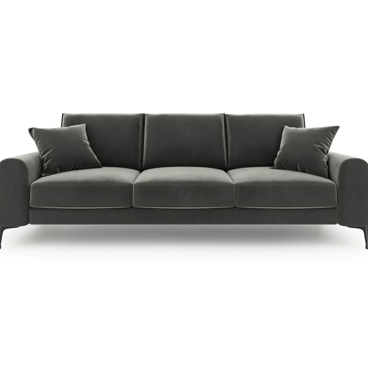 Canapé Velours Madara gris foncé - 222x102x90 cm-Mazzini Sofas Outlet