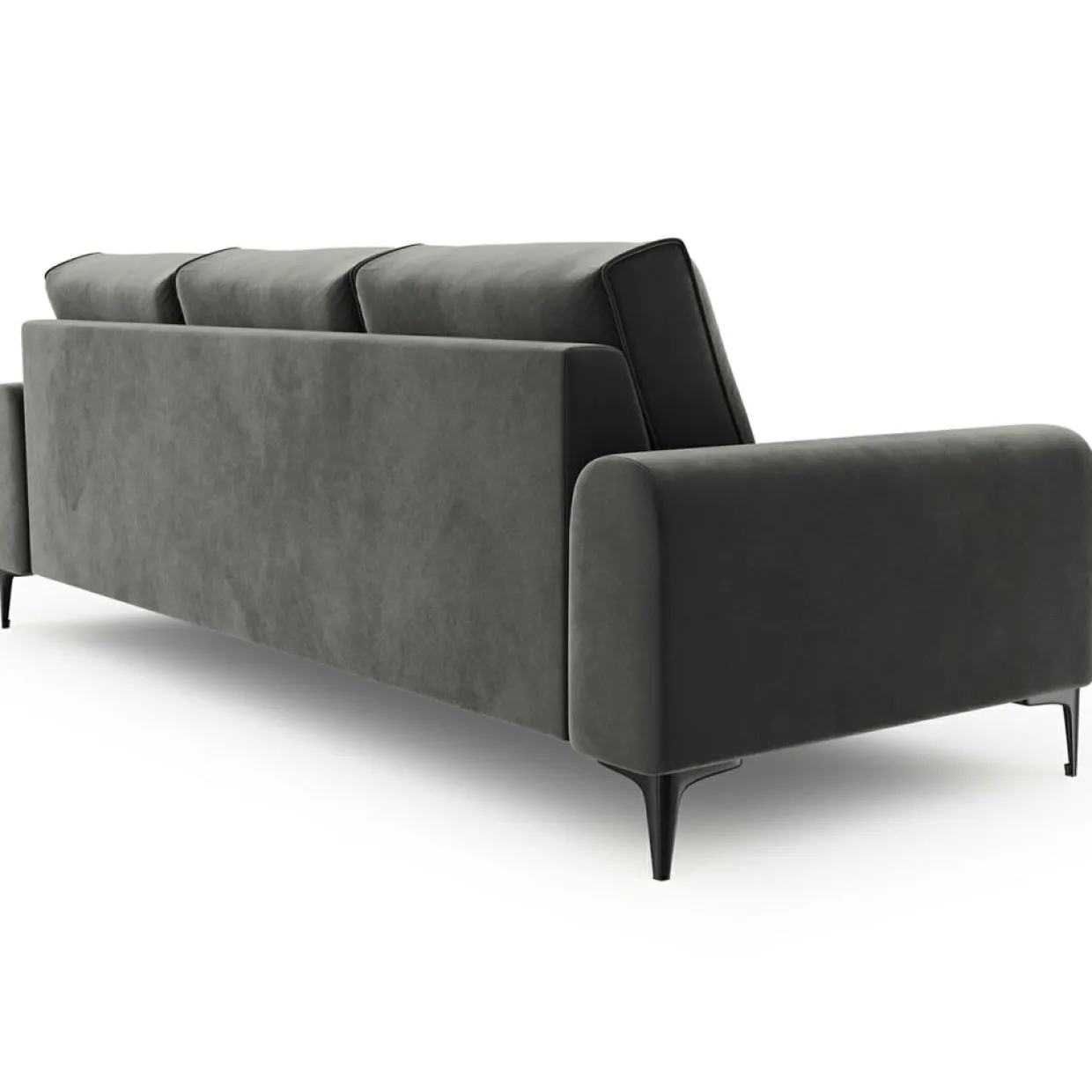 Canapé Velours Madara gris foncé - 222x102x90 cm-Mazzini Sofas Outlet