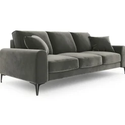 Mazzini Sofas Canapés^Canapé Velours Madara gris - 222x102x90 cm