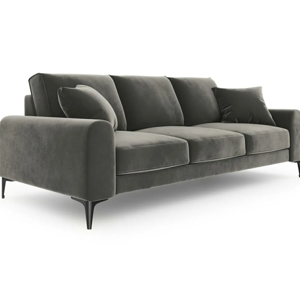 Mazzini Sofas Canapés^Canapé Velours Madara gris - 222x102x90 cm