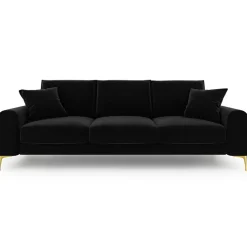 Canapé Velours Madara noir - 222x102x90 cm-Mazzini Sofas Best