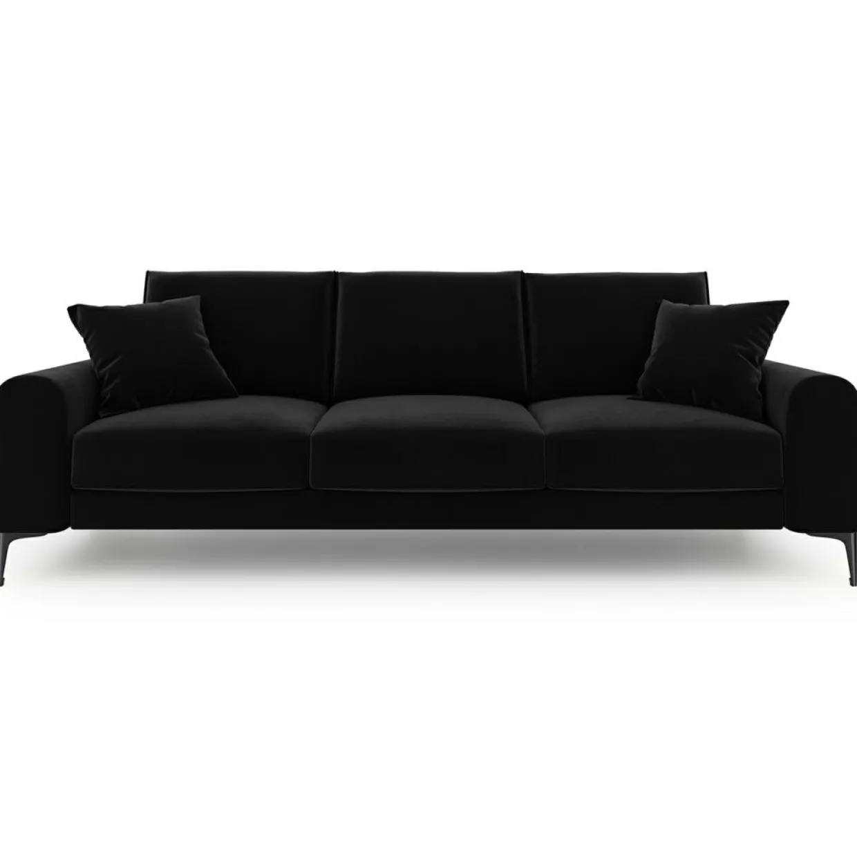 Mazzini Sofas Canapés^Canapé Velours Madara noir - 222x102x90 cm