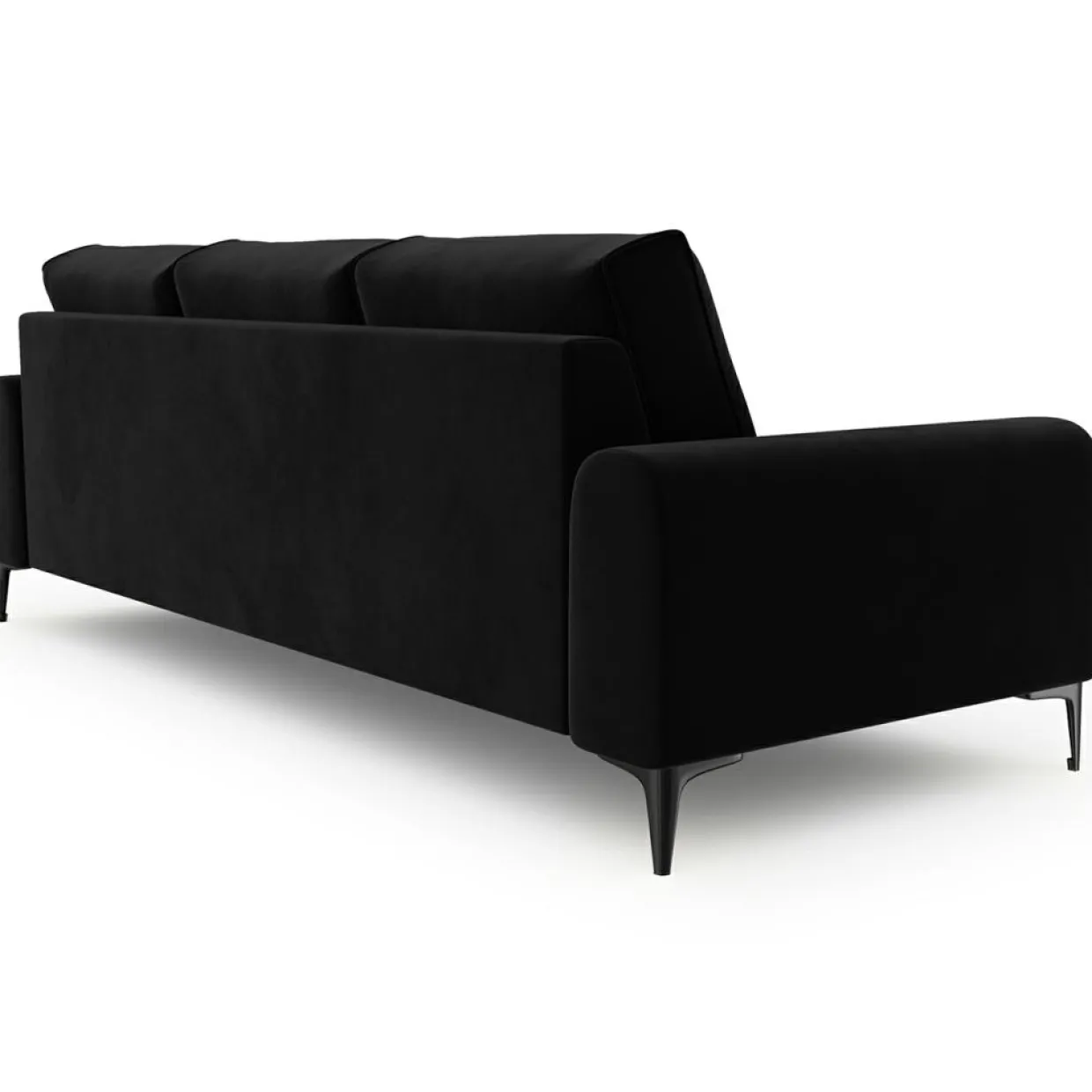 Mazzini Sofas Canapés^Canapé Velours Madara noir - 222x102x90 cm